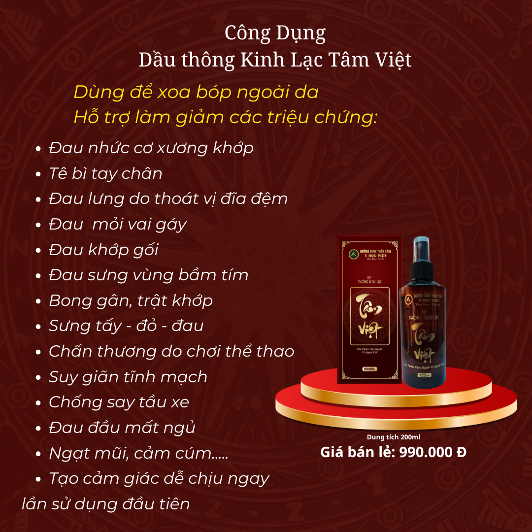 DẦU THÔNG KINH LẠC TÂM VIỆT – DUNG TÍCH 200ML - Ảnh 2